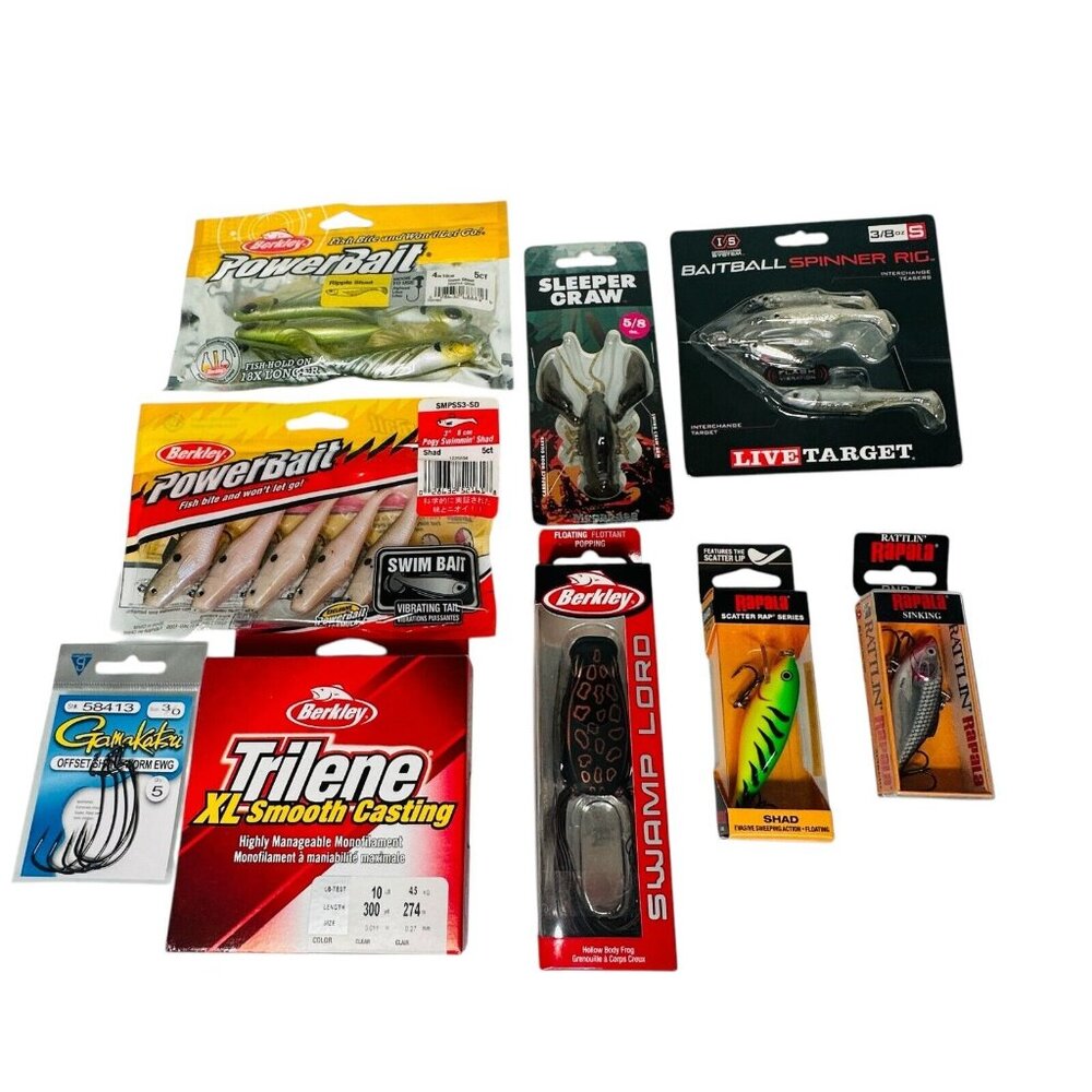 Berkley Powerbait Rapala Fishing Lures Sleeper Craw Baitball Spinner Rig Lot
